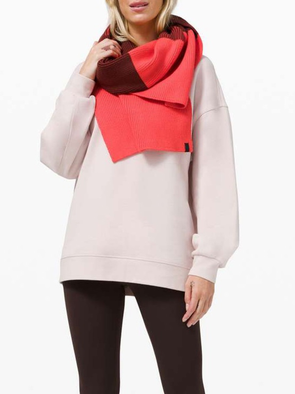 LULULEMON ATHLETICA texture play merino wool blend scarf